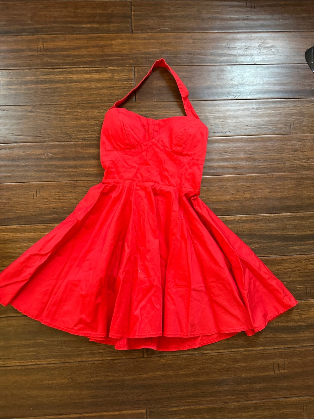 Classic Red Halter Mini Dress